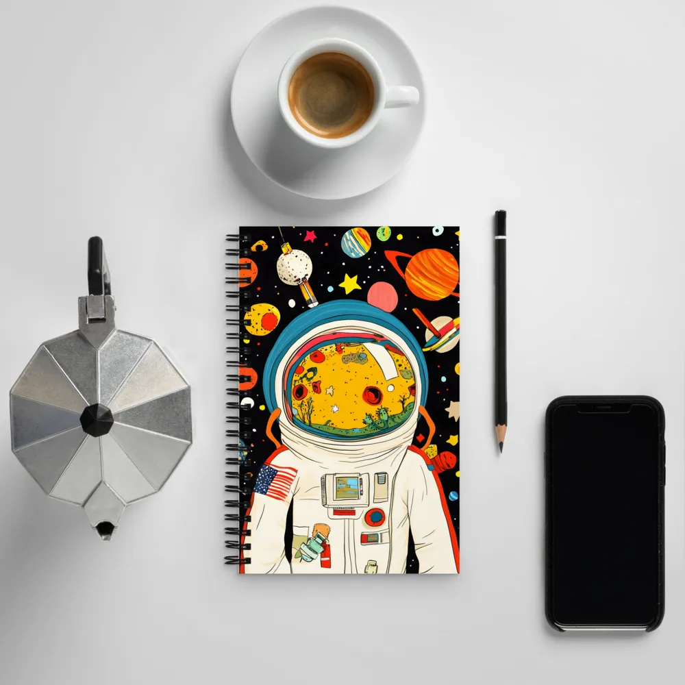 Cosmic Curiosity: Journey Within the Helmet | Spiral Notebook