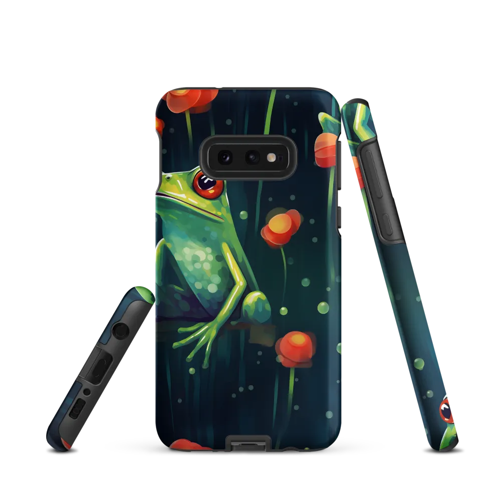 Playful Frogs in a Lush Pond