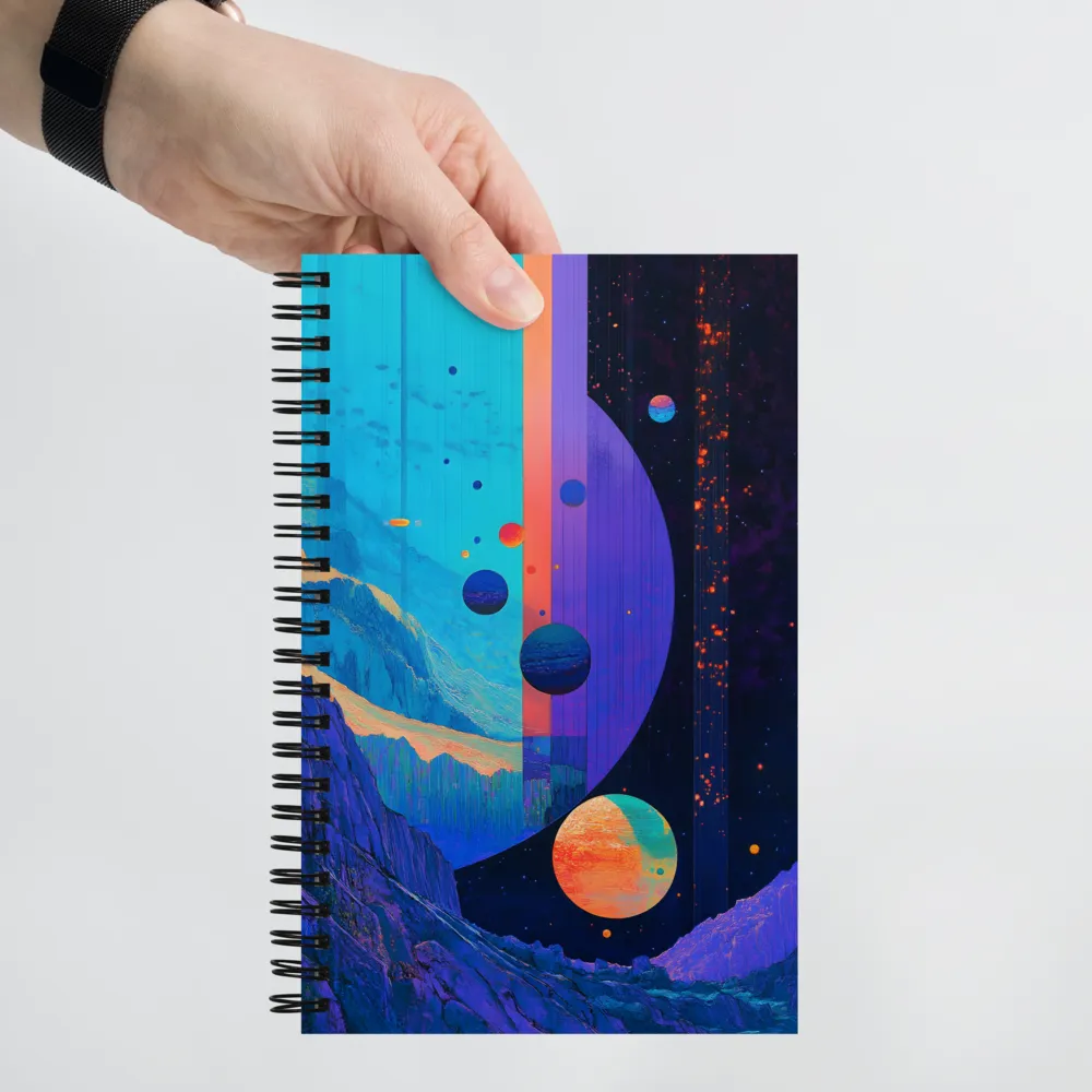 Celestial Harmony: A Surreal Exploration of Space | Spiral Notebook