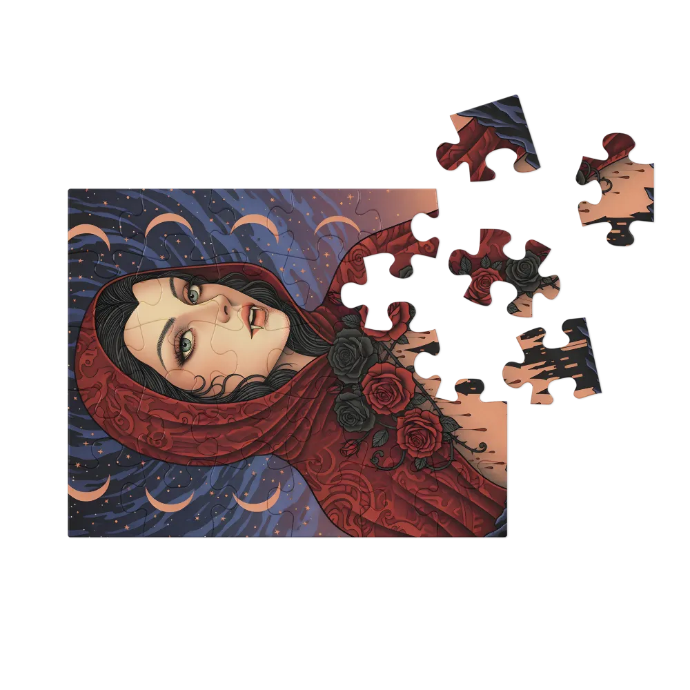 Crimson Hood Vampire 
 Jigsaw Puzzle in Tin Box