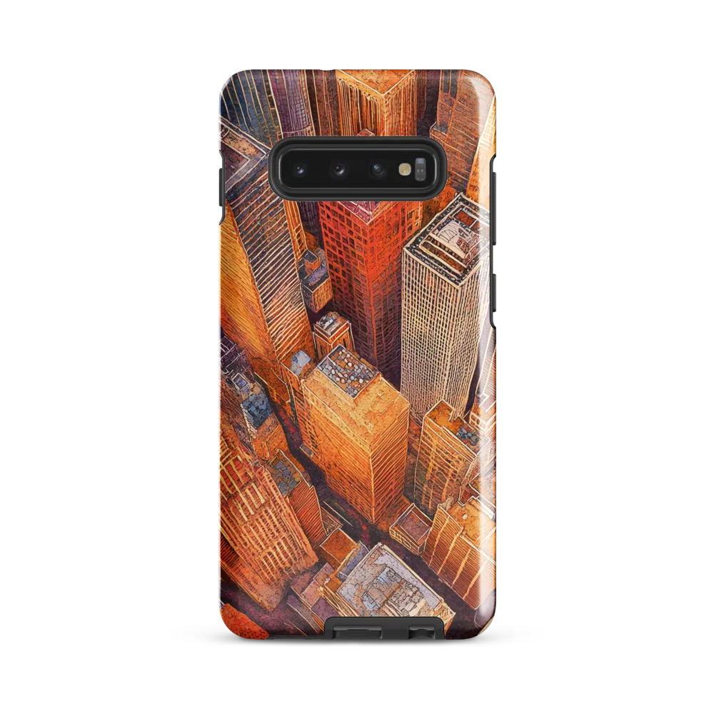 Urban Symphony in Orange and Purple | Phone Case |  S10 Plus | Tough Case | Glossy