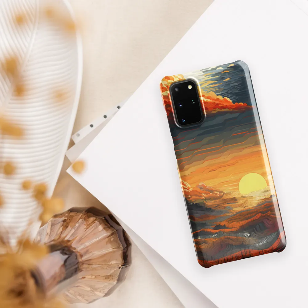 Ethereal Sunset: A Serene Landscape in Flowing Forms