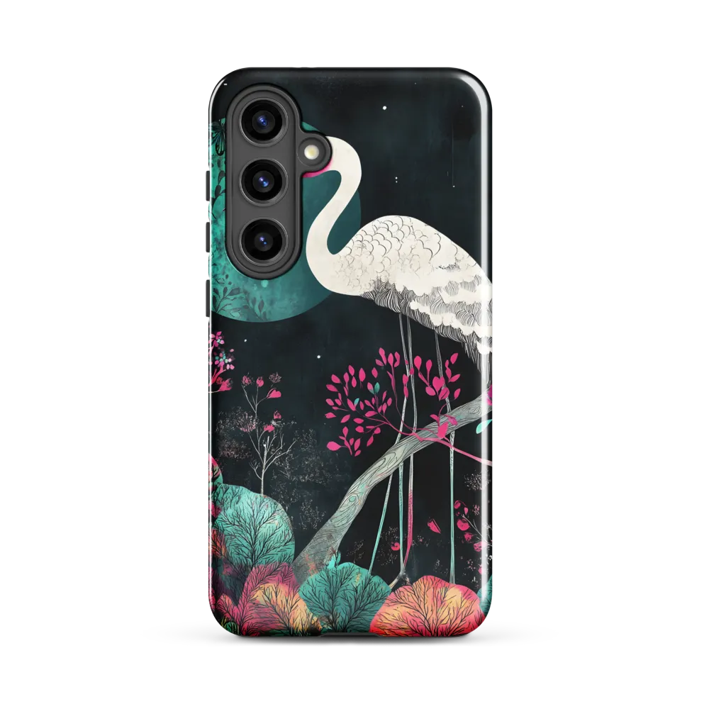 Ethereal Presence: Heron in a Floral Dreamscape