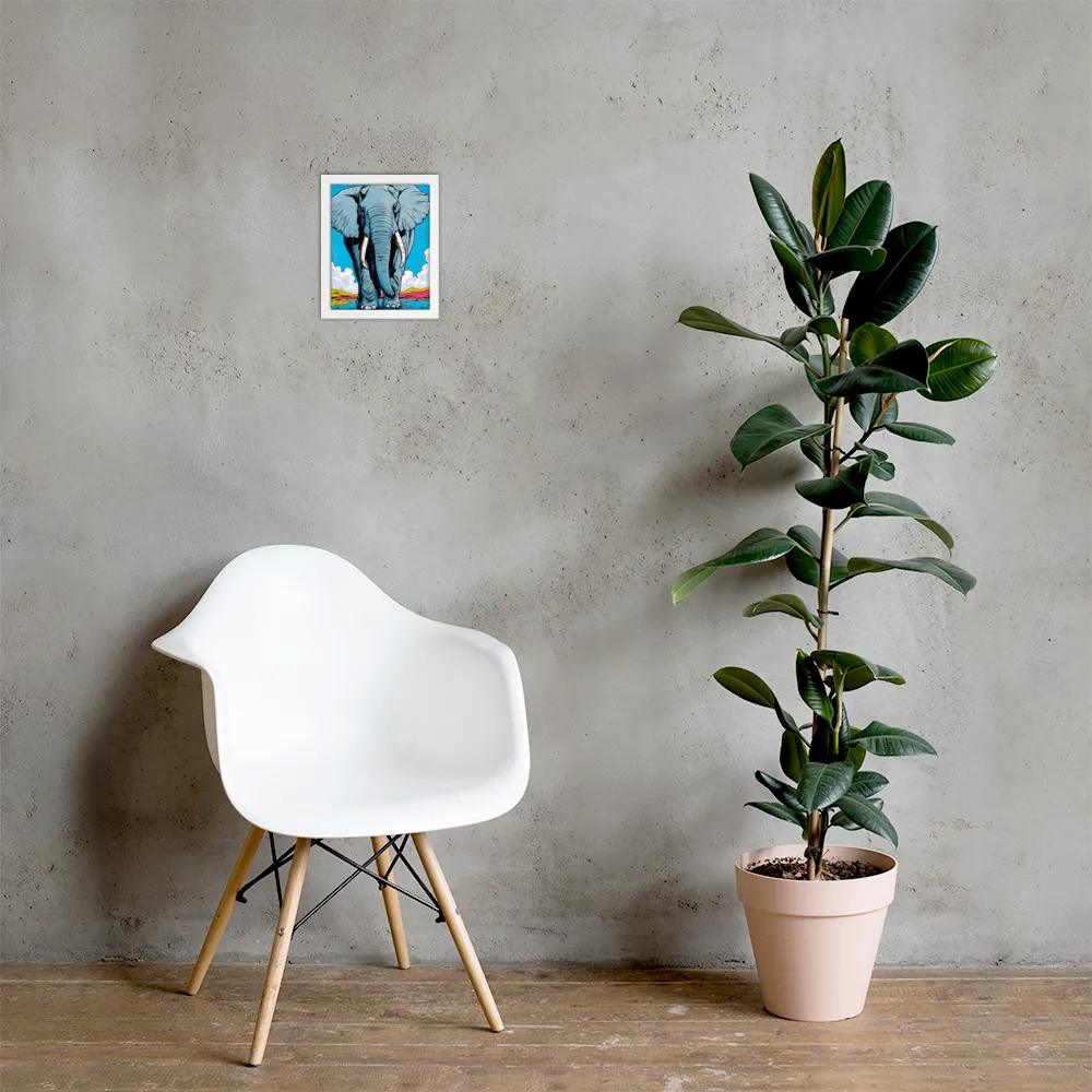 Majestic Presence: The Elephant | Poster with White Frame | 8″×10″