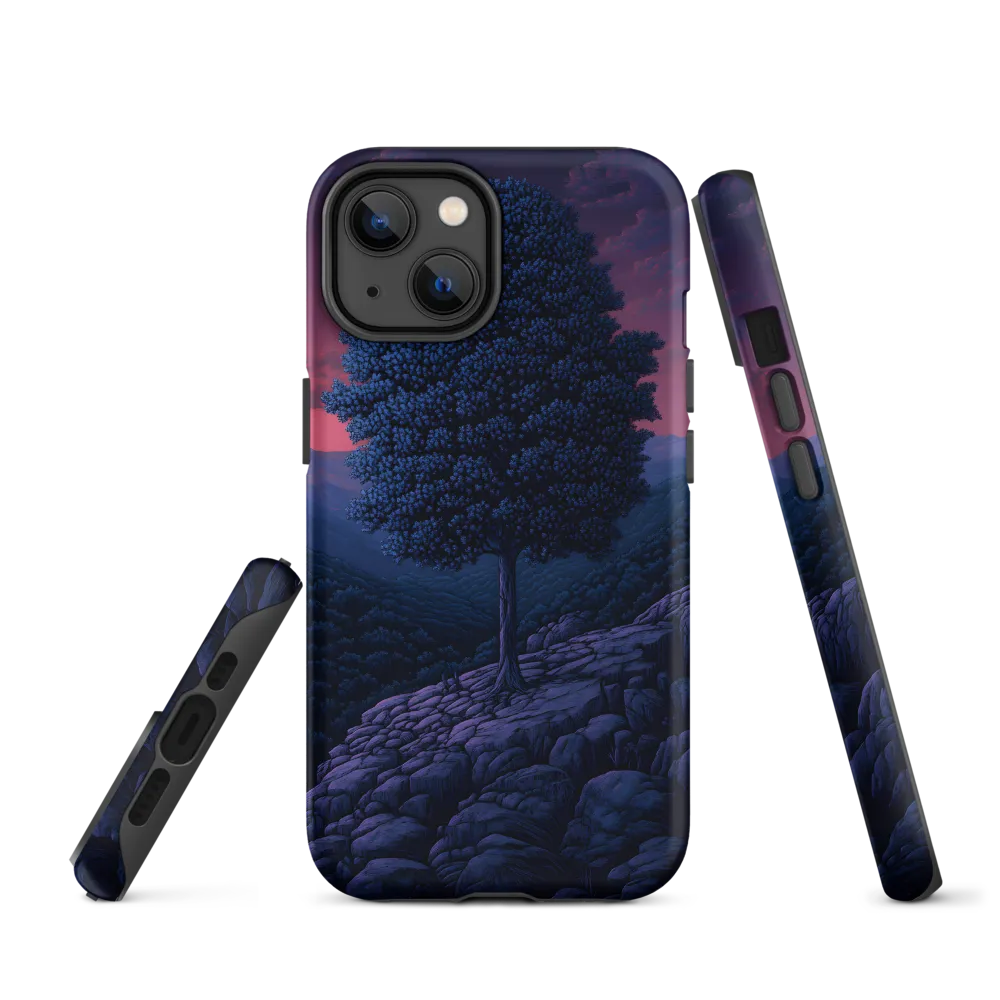 Solitary Sentinel: A Tree at Dusk | Phone Case |  14 | Tough Case | Matte