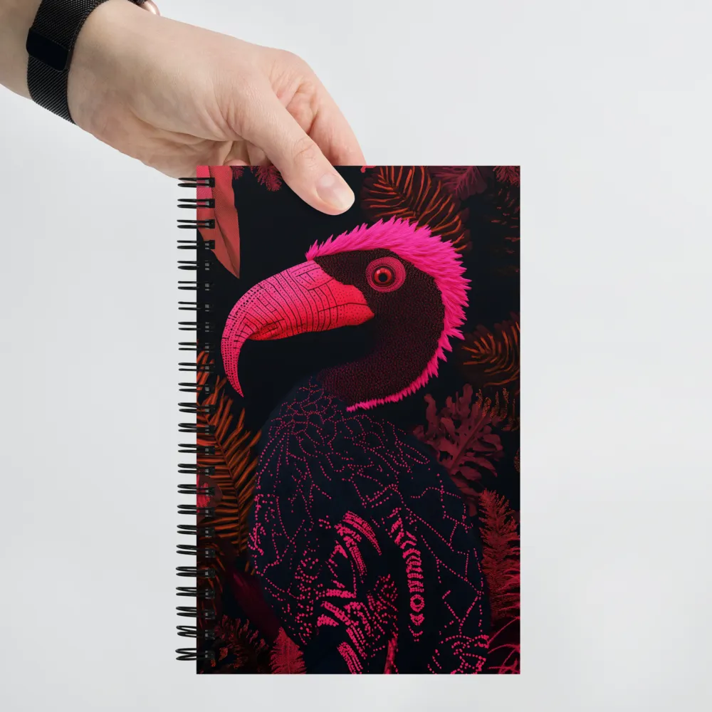 Tropical Echoes: A Modern Avian Portrait | Spiral Notebook