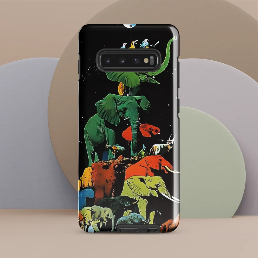 The Playful Tower of Elephants | Phone Case |  S10 Plus | Tough Case | Glossy