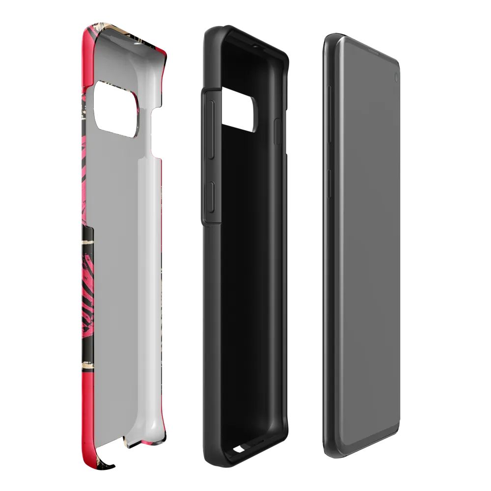 Geometric Symphony in Pink and Black | Phone Case |  S10 Plus | Tough Case | Glossy