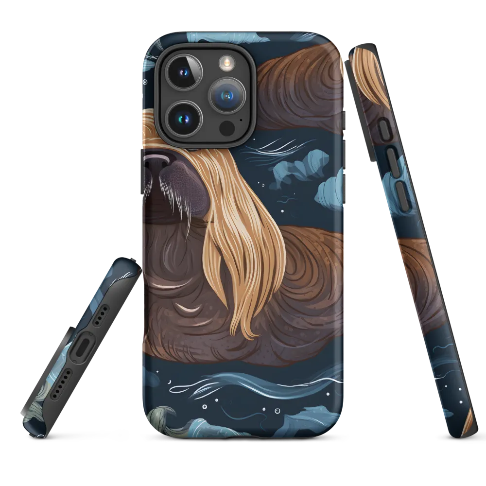 Whimsical Walruses in Deep Blue