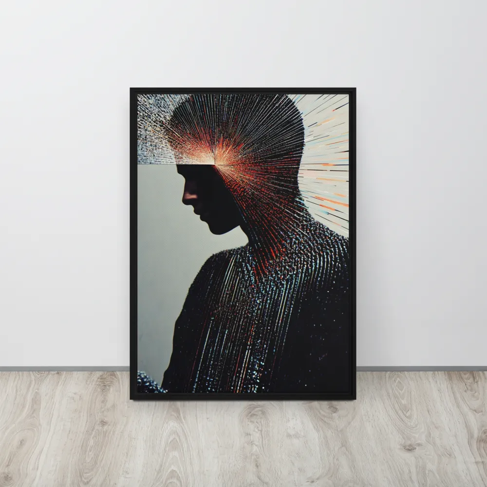 Radiant Reflection: An Abstract Journey of Thought | Canvas with Black Frame | 20″×28″