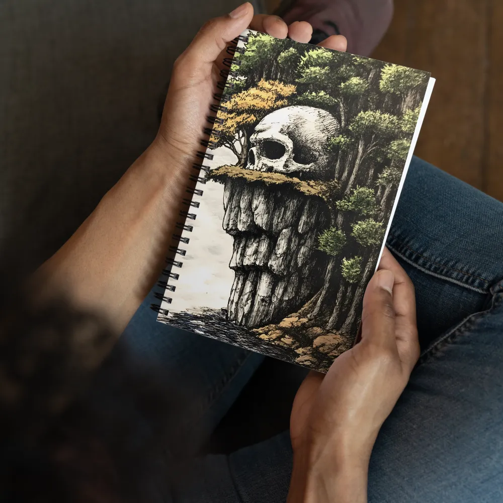 The Whispering Skull: A Surreal Encounter with Nature | Spiral Notebook