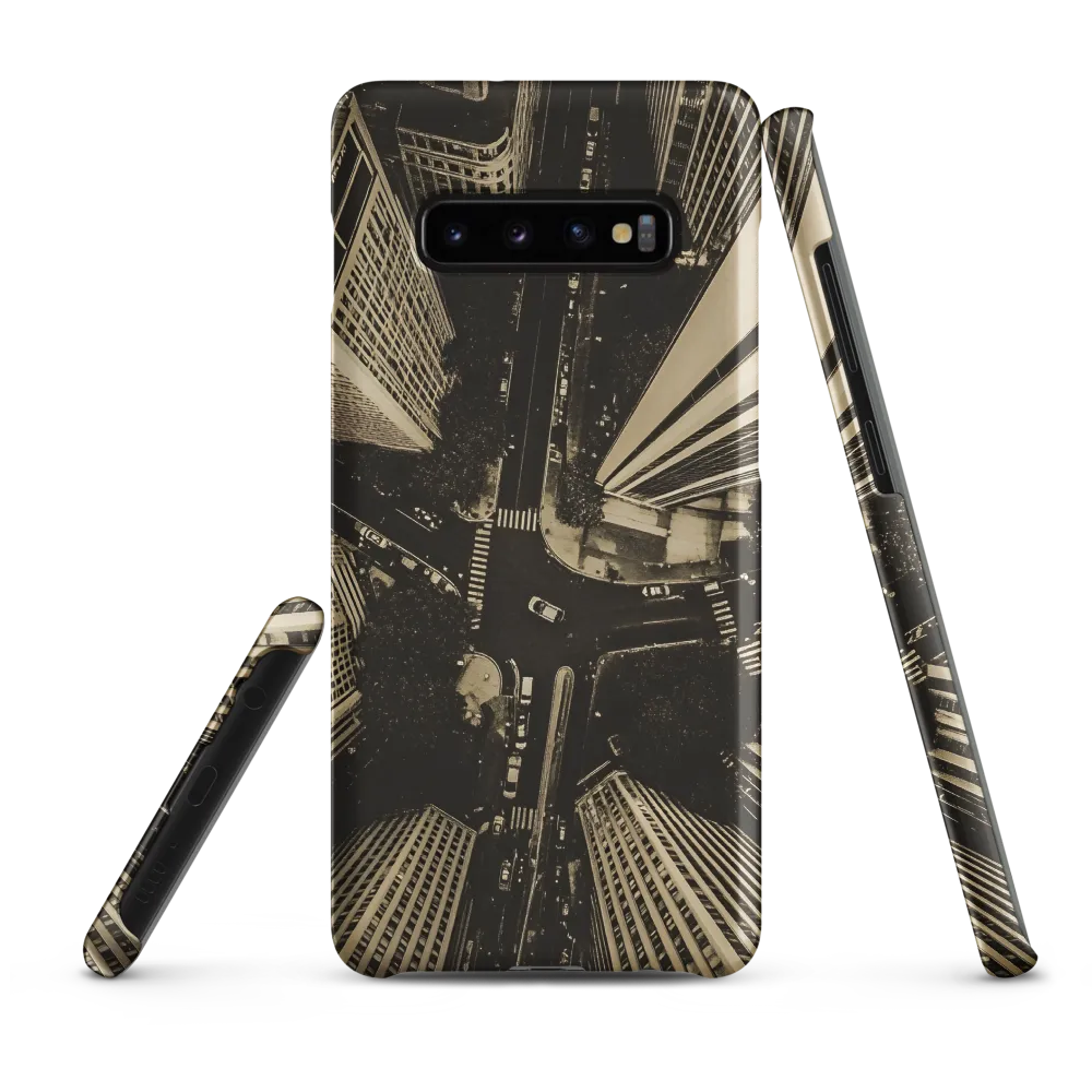 Urban Symphony: Aerial Perspective of City Life | Phone Case |  S10 Plus | Snap Case | Matte