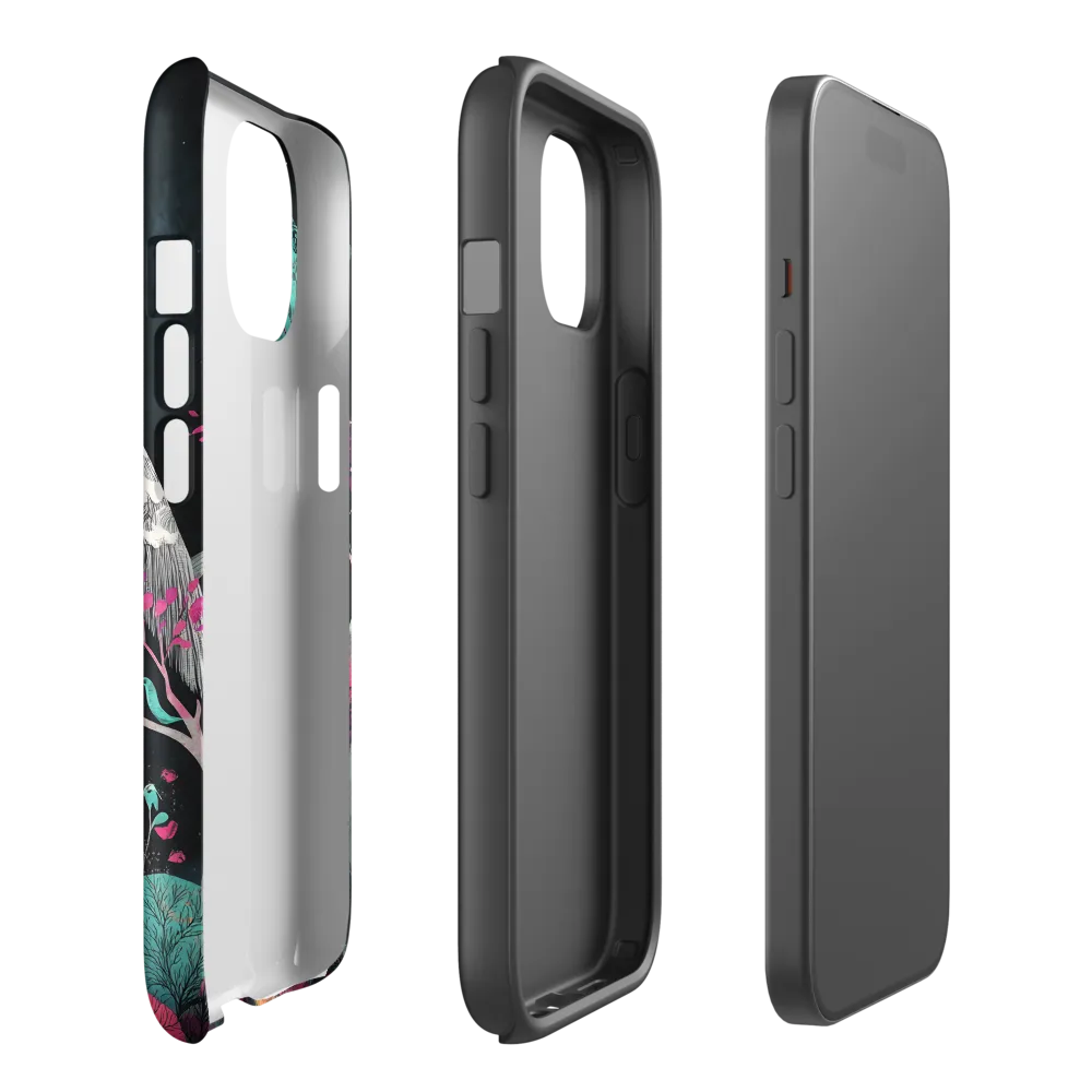 Ethereal Presence: Heron in a Floral Dreamscape | Phone Case |  15 | Tough Case | Matte