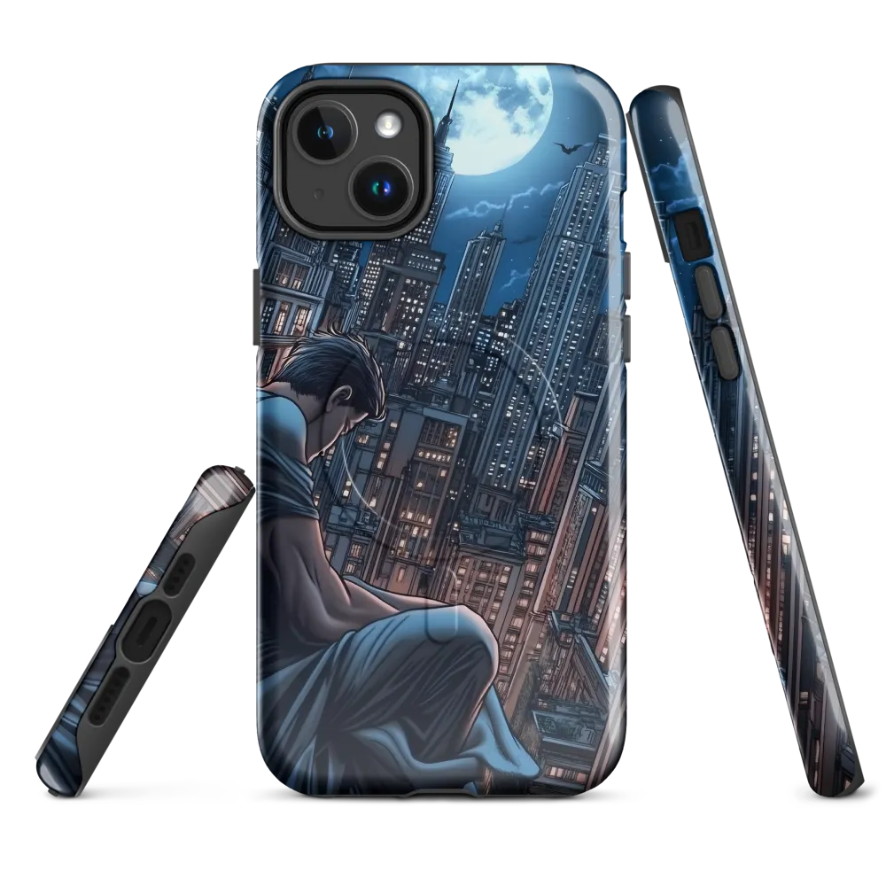 Reflections of a City Under the Moon | Phone Case |  14 Plus | MagSafe® Tough Case | Glossy