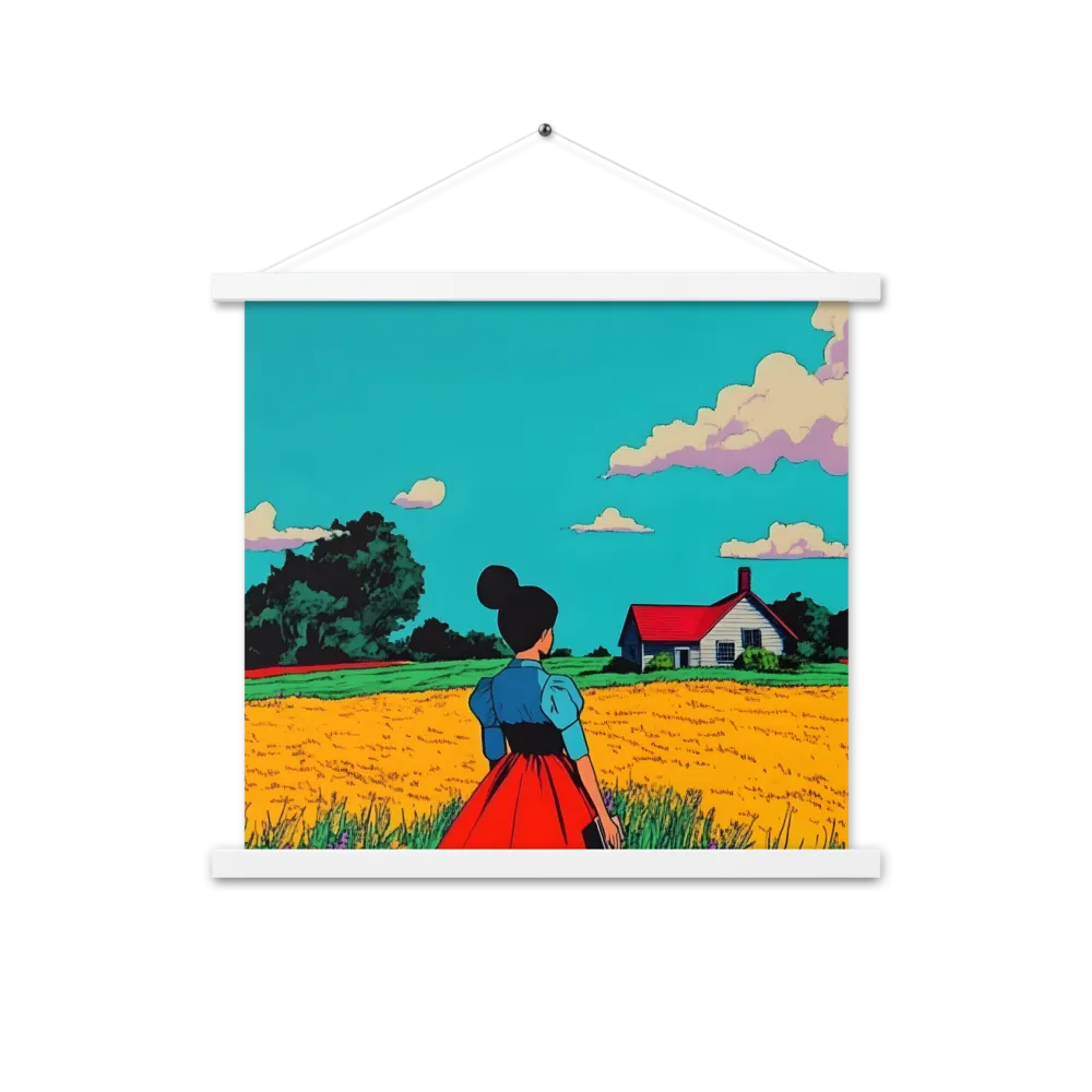 Whispers of a Sunlit Meadow | Poster With White Wood Hanger | 18″×18″