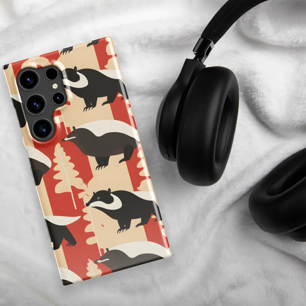 Wildlife Pattern: The Badger Tale | Phone Case |  S24 Ultra | Snap Case | Glossy