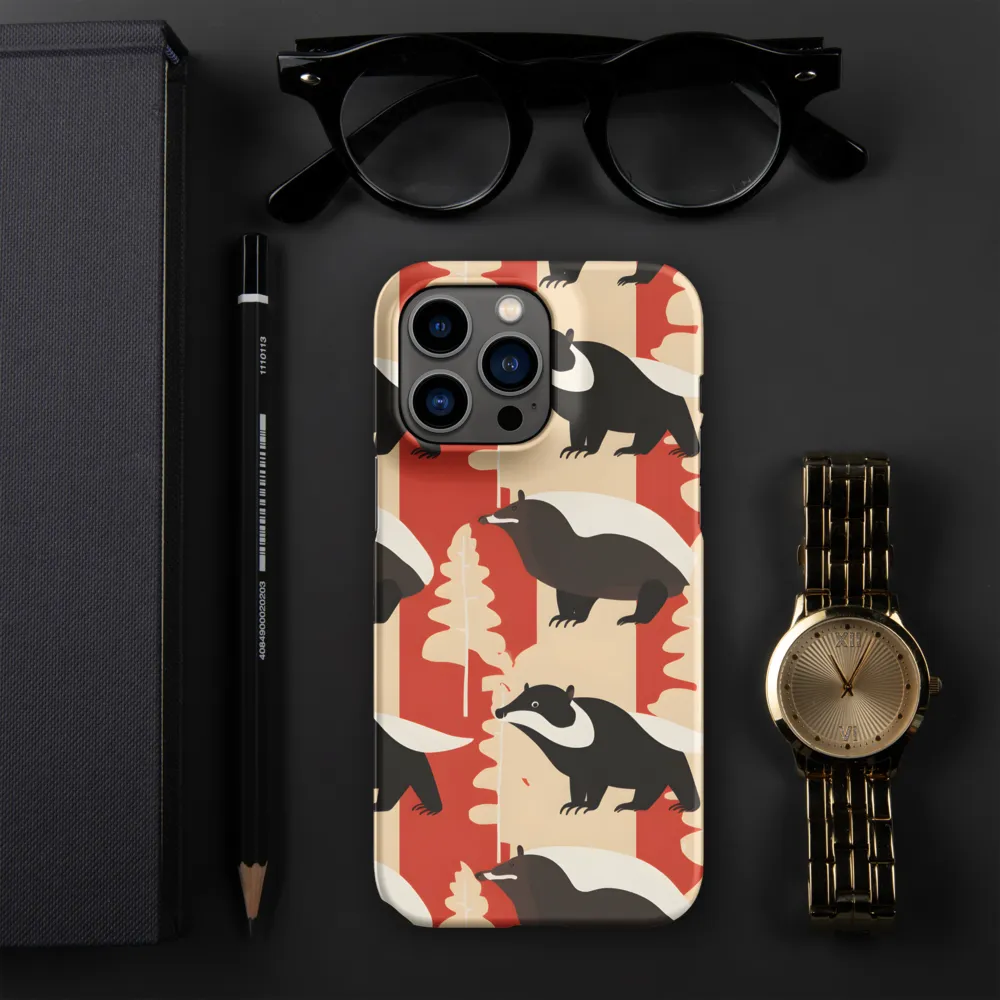 Wildlife Pattern: The Badger Tale | Phone Case |  14 Pro Max | Snap Case | Matte