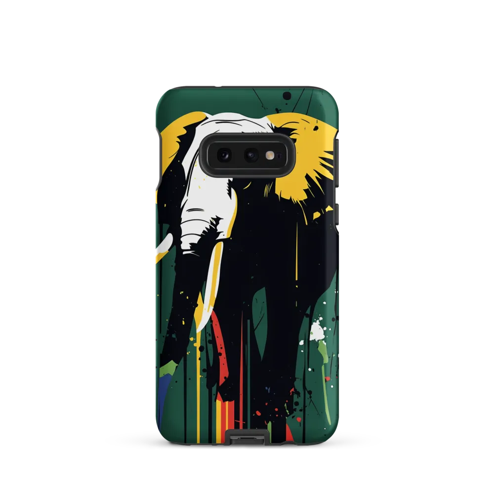 Dripping Elephant — Graphic Stencil on Green