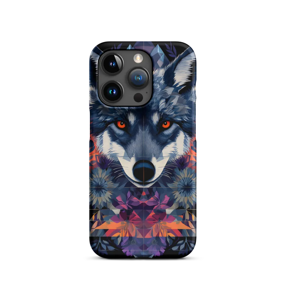 Mystical Wolf Amidst Floral Geometry