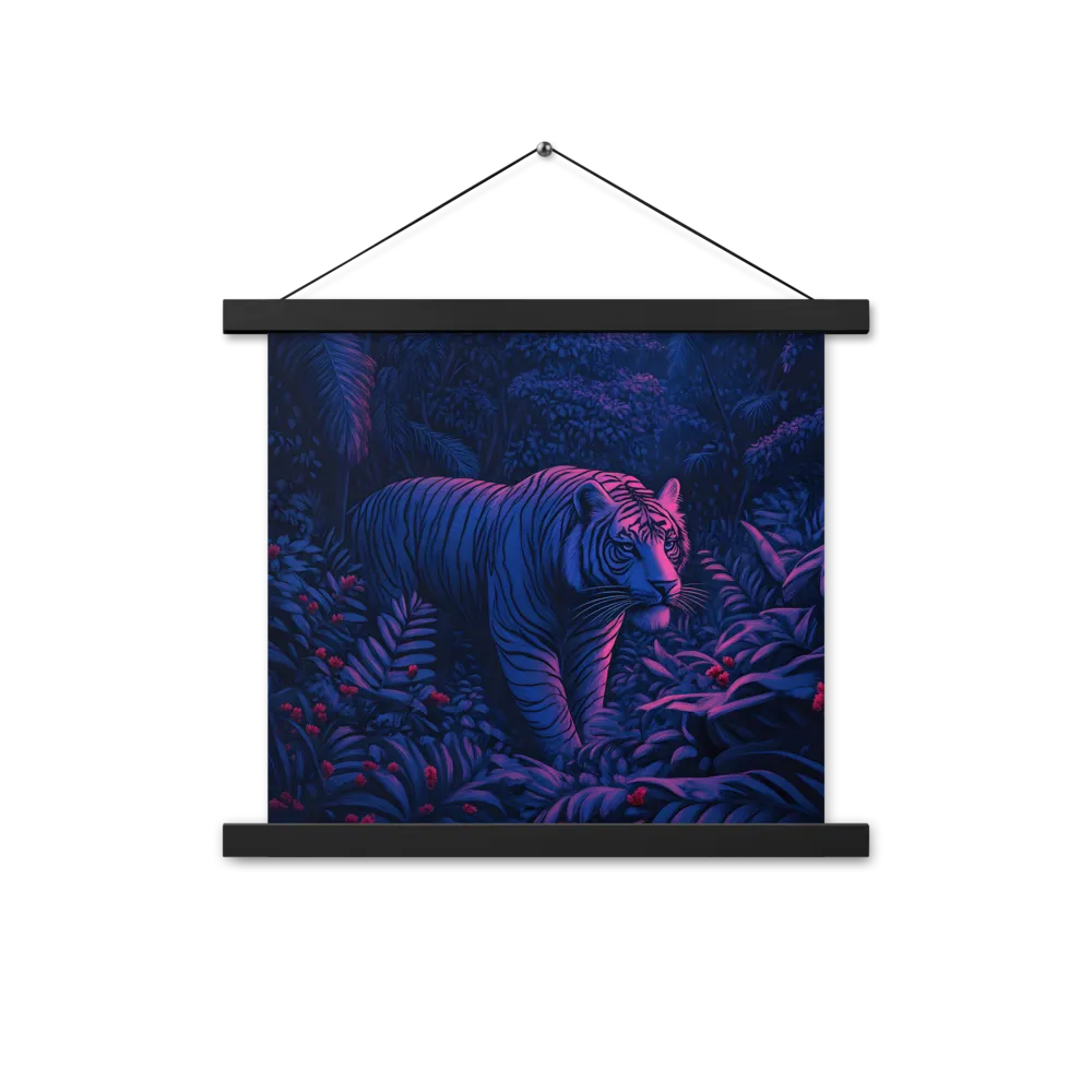 Mystic Prowler: The White Tiger in the Jungle | Poster With Black Wood Hanger | 14″×14″