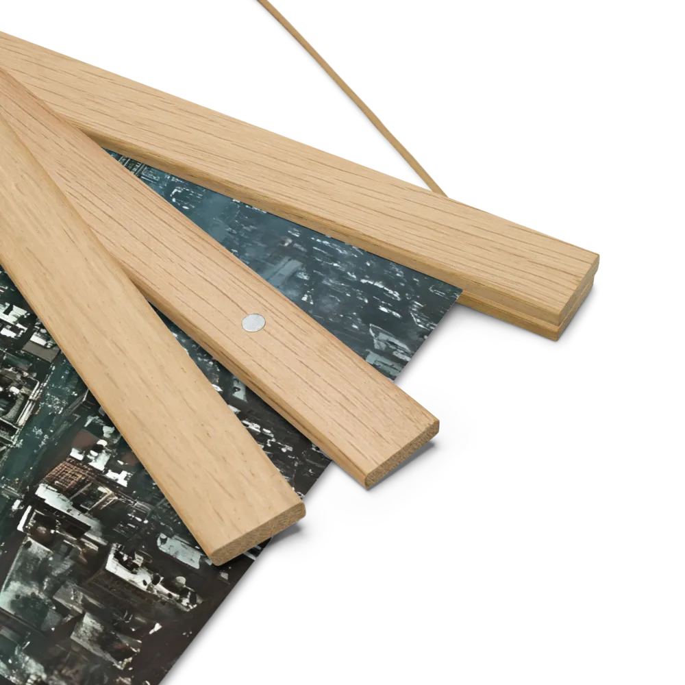 Aerial Symphony of Urban Life | Poster With Oak Wood Hanger | 10″×10″