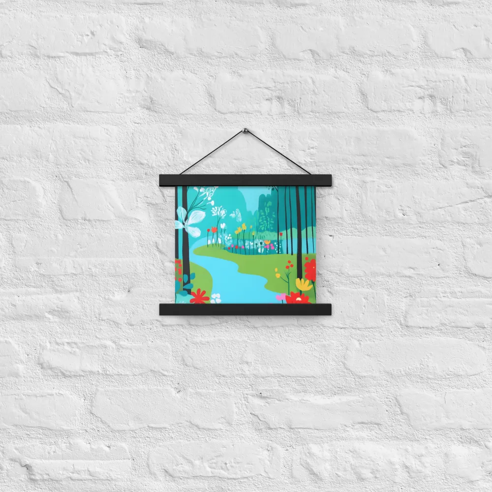 Whispers of Spring: A Colorful Retreat | Poster With Black Wood Hanger | 10″×10″