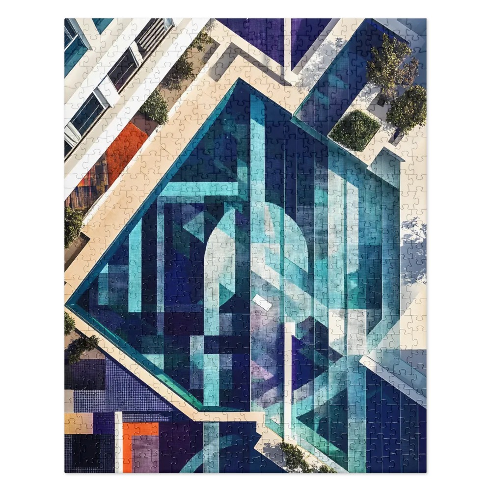 Aerial Harmony: The Geometry of Water | Jigsaw Puzzle | 520 pieces