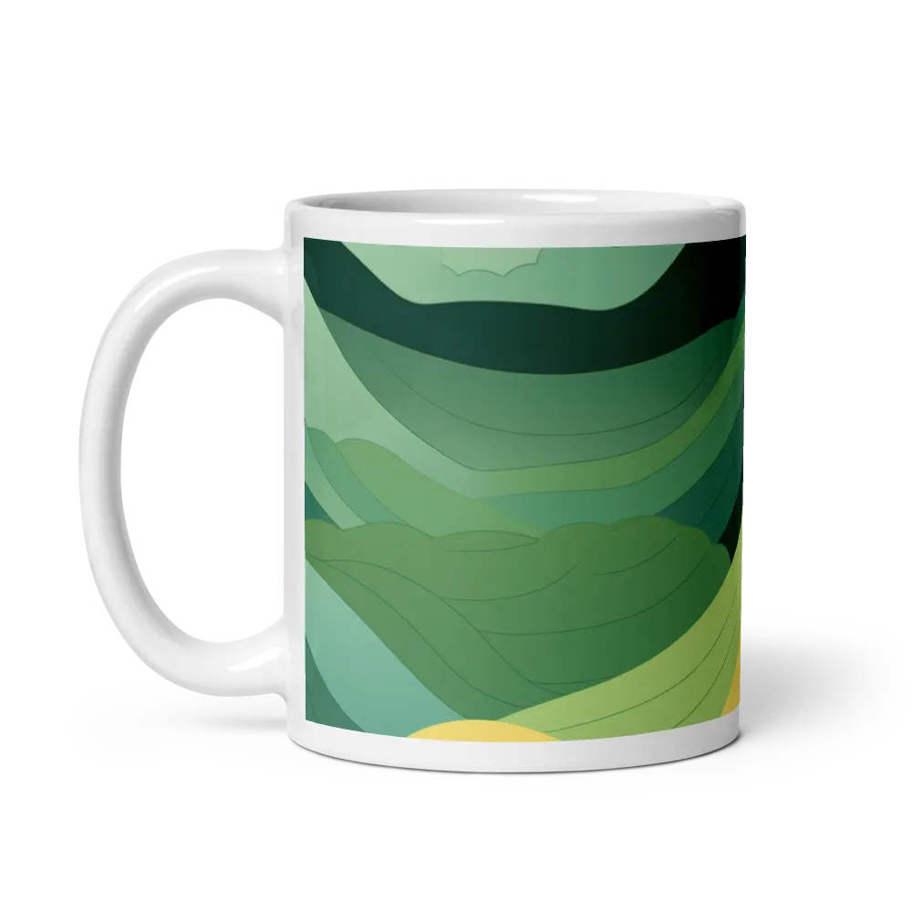 Serenity in Green | Mug with White inside | 11 oz