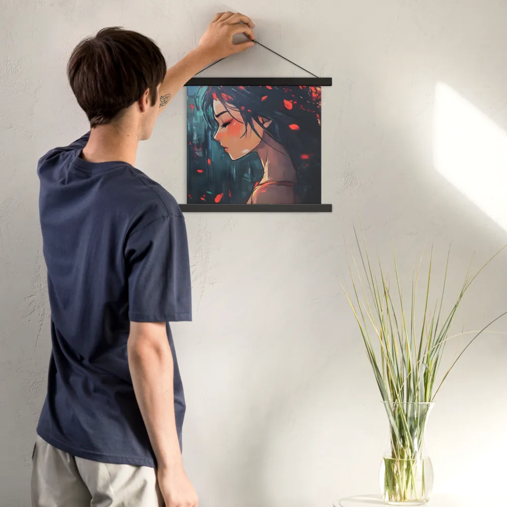 Whispers of Melancholy | Poster With Black Wood Hanger | 14″×14″