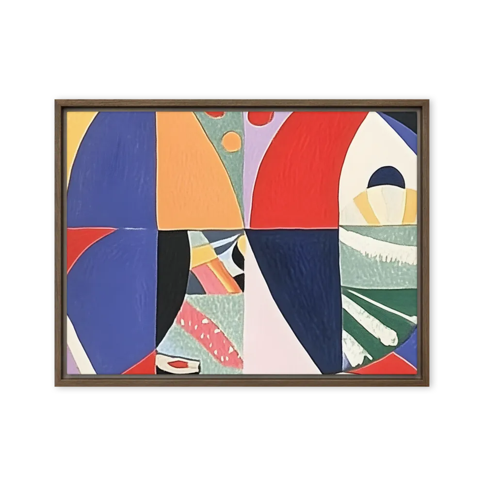 Dynamic Mosaic Symmetry | Canvas with Brown Frame | 18″×24″