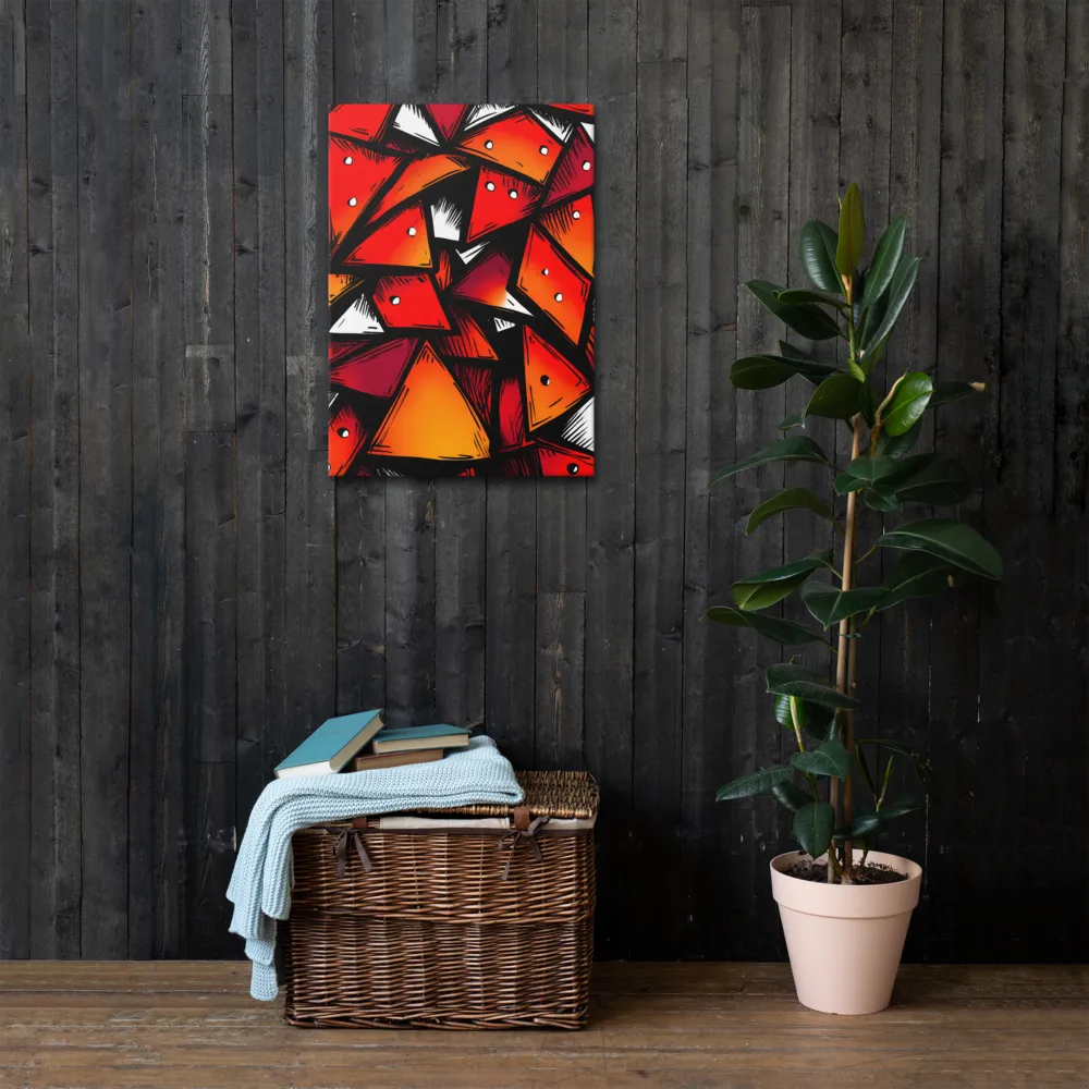 Dynamic Geometry of Red and Orange | Thin Canvas | 20″×28″