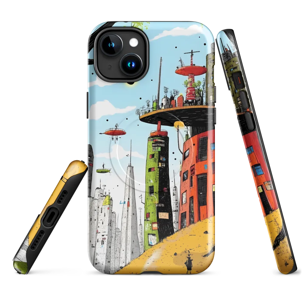 Futuristic Urban Dreamscape | Phone Case |  15 Plus | MagSafe® Tough Case | Glossy