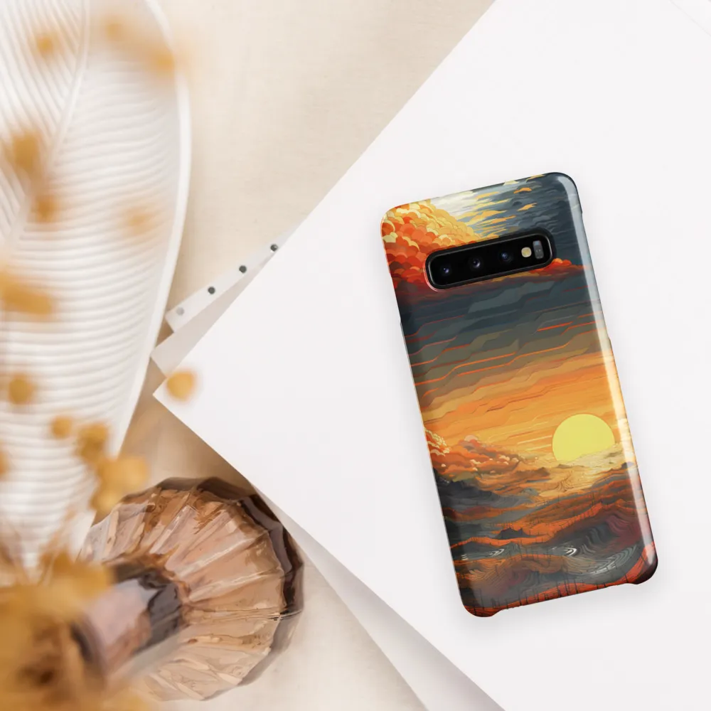 Ethereal Sunset: A Serene Landscape in Flowing Forms