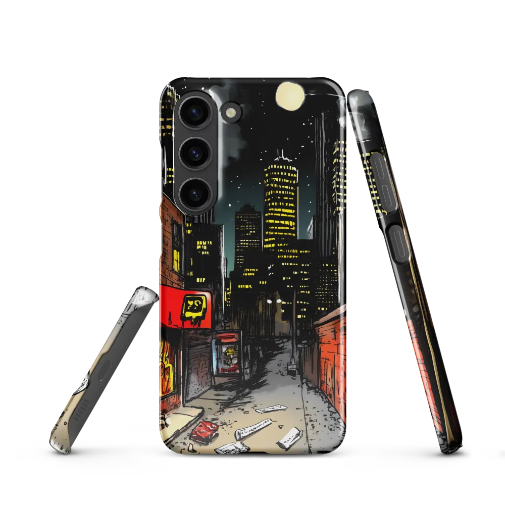 Nocturnal Cityscape: The Hidden Alley | Phone Case |  S23 | Snap Case | Glossy