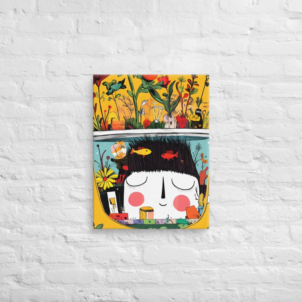 Whimsical Garden Head | Canvas | 18″×24″