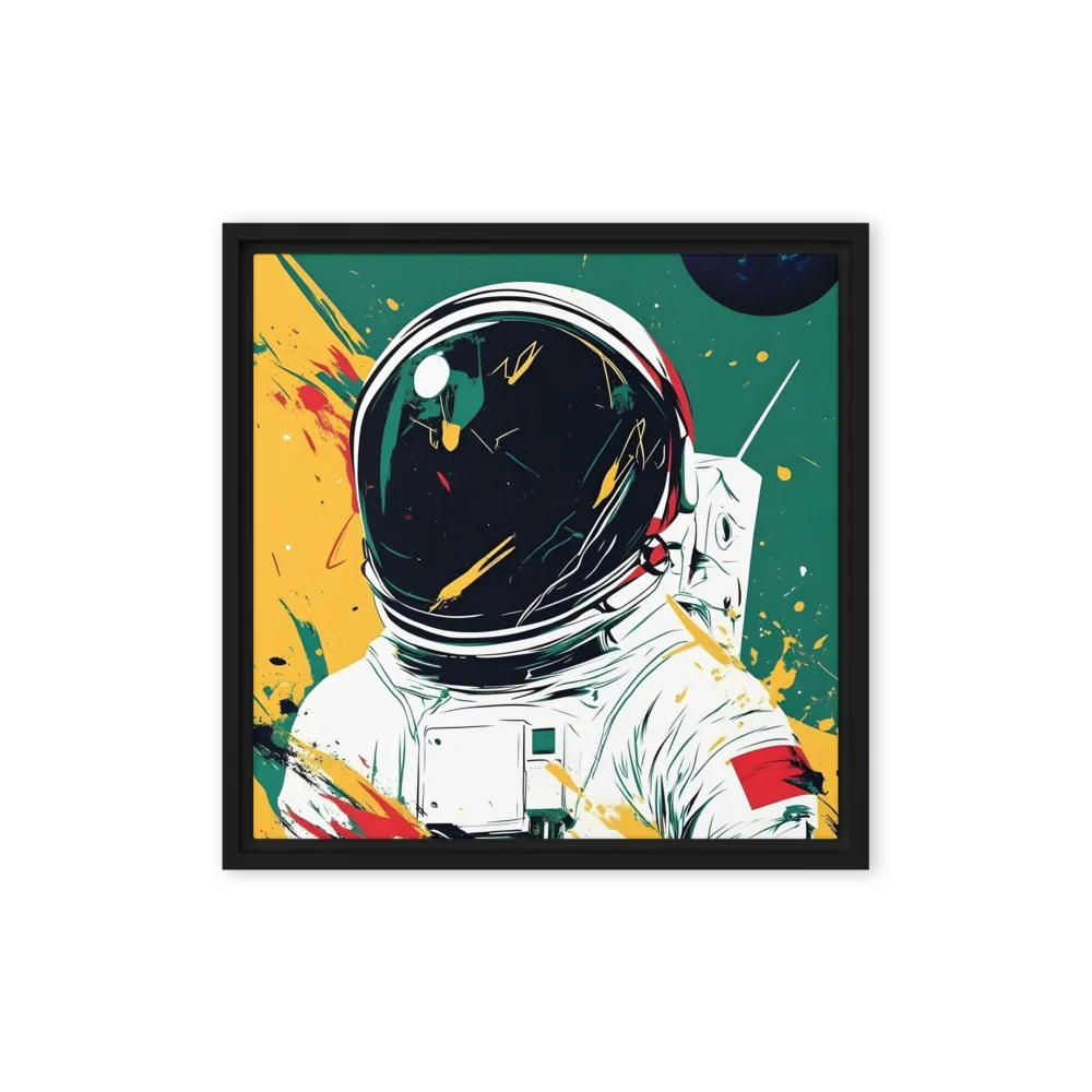 Galactic Explorer: A Modern Odyssey | Canvas with Black Frame | 16″×16″