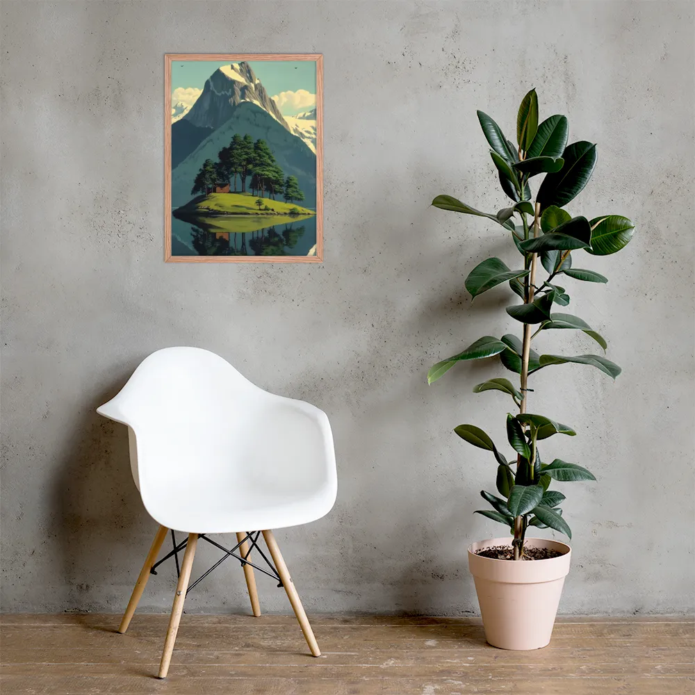 Whispers of Tranquility | Poster with Red oak Frame | 18″×24″