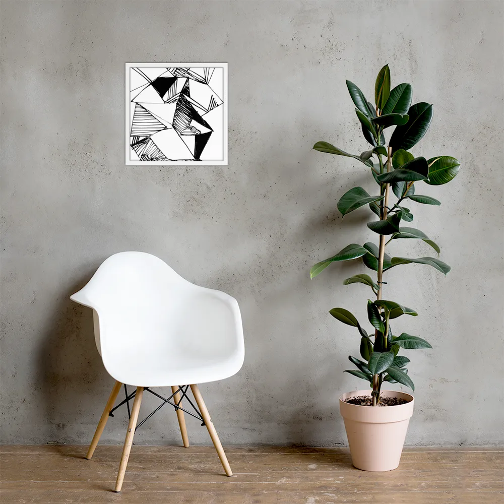 Dynamic Geometry in Ink | Poster with White Frame | 16″×16″