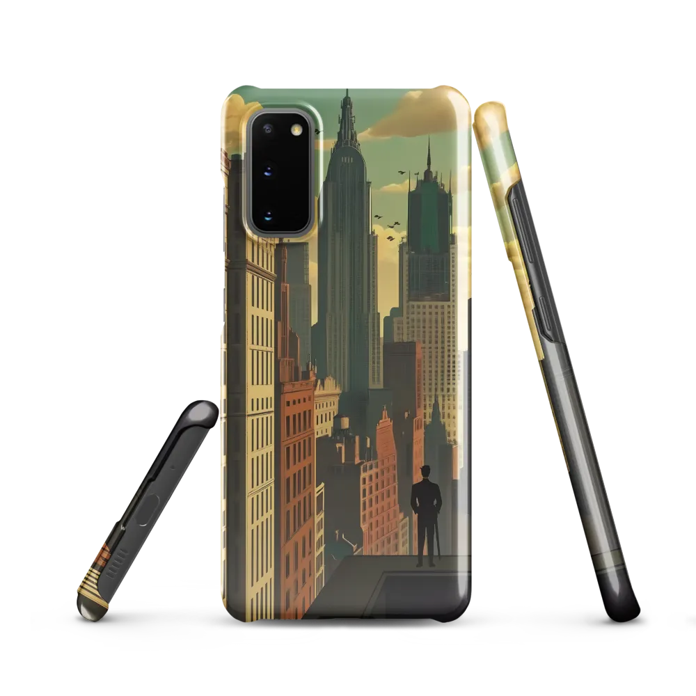 Urban Dreams: A Silhouette in Art Deco Cityscape