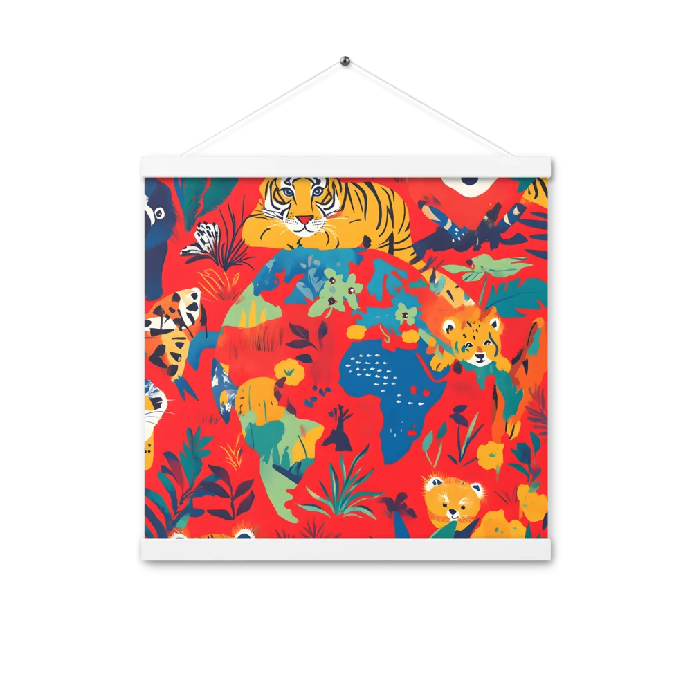 Wild Wonders of the Globe | Poster With White Wood Hanger | 16″×16″