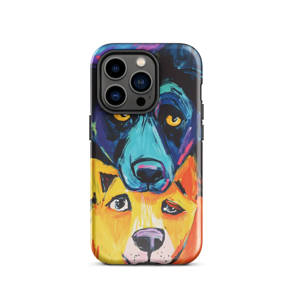 Vibrant Companions: An Expression of Canine Spirit | Phone Case |  14 Pro | Tough Case | Glossy