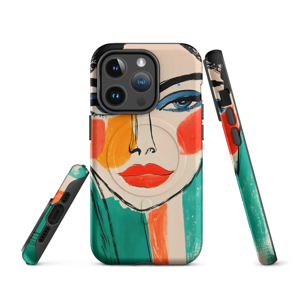 Vivid Portrait of a Modern Muse | Phone Case |  14 Pro | MagSafe® Tough Case | Matte