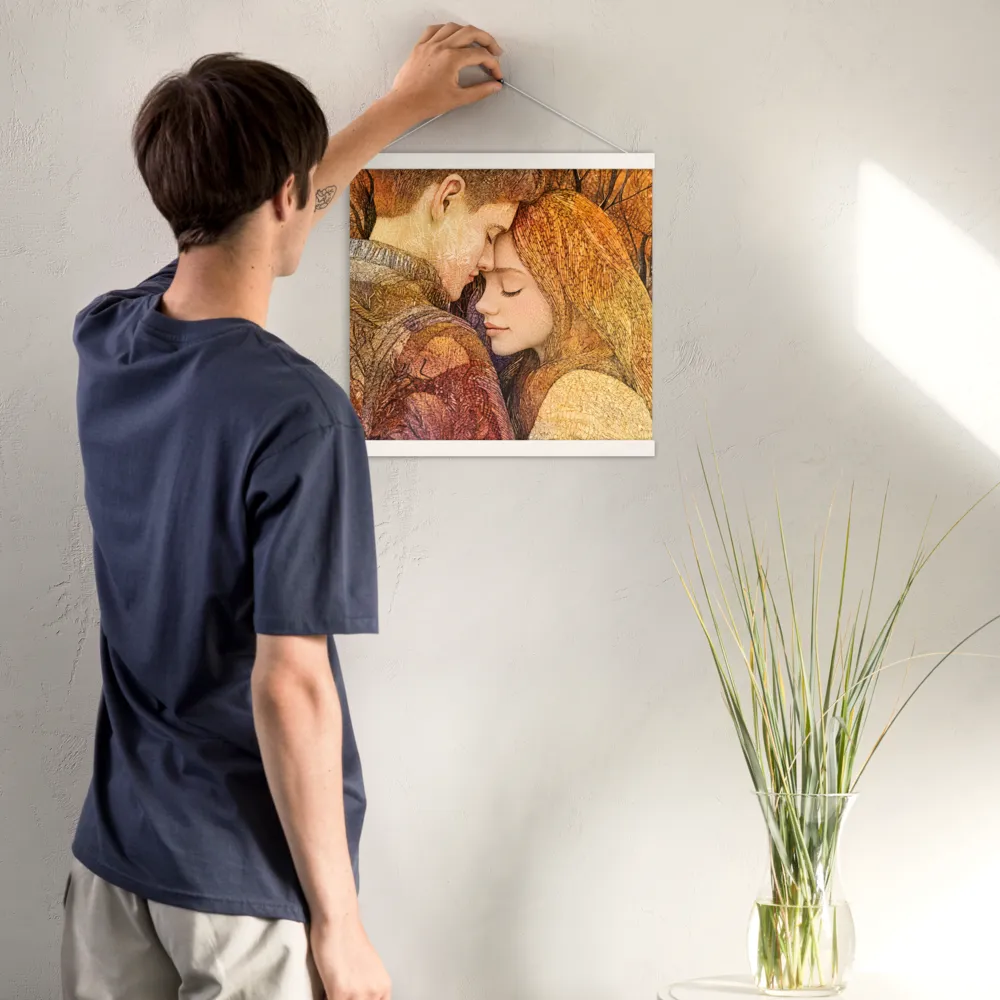 Embrace of Autumn | Poster With White Wood Hanger | 16″×16″