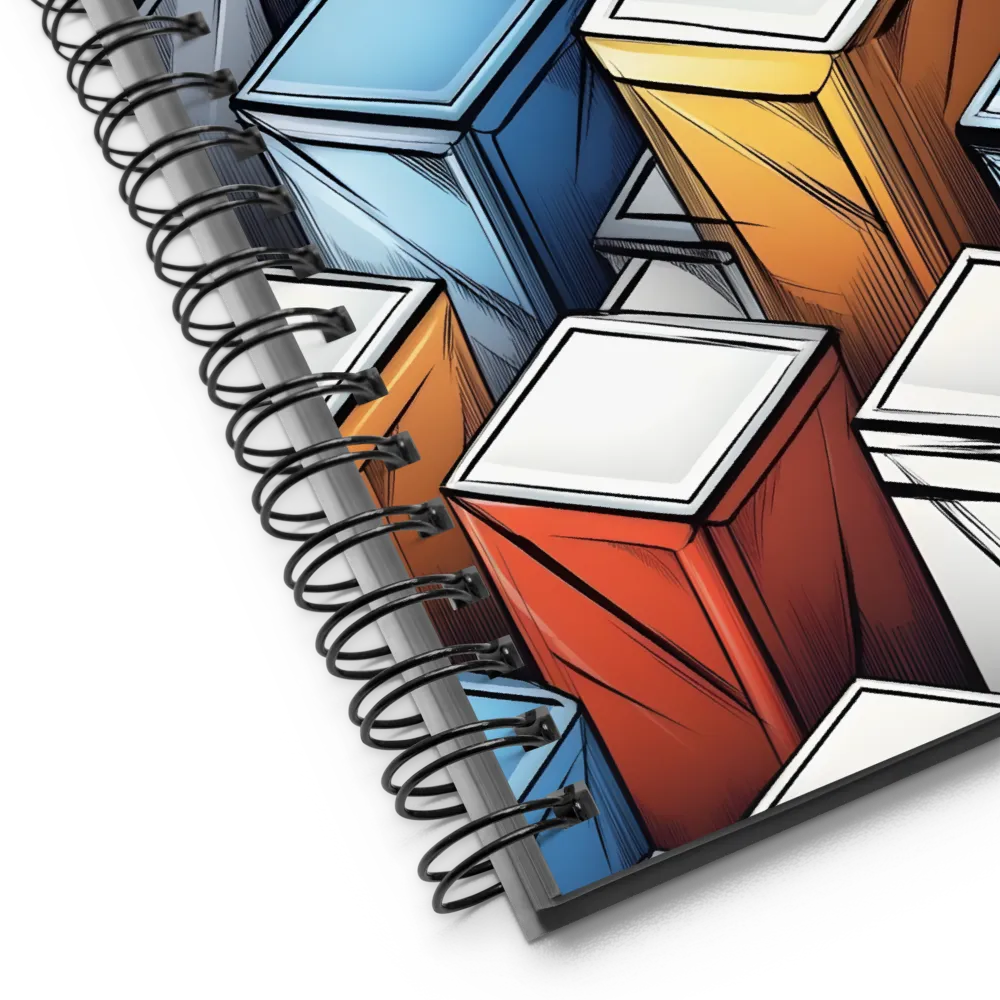 Geometry of Colorful Containers | Spiral Notebook