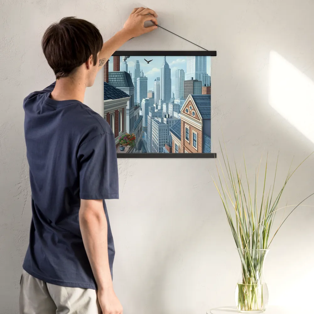 Urban Symphony | Poster With Black Wood Hanger | 18″×18″