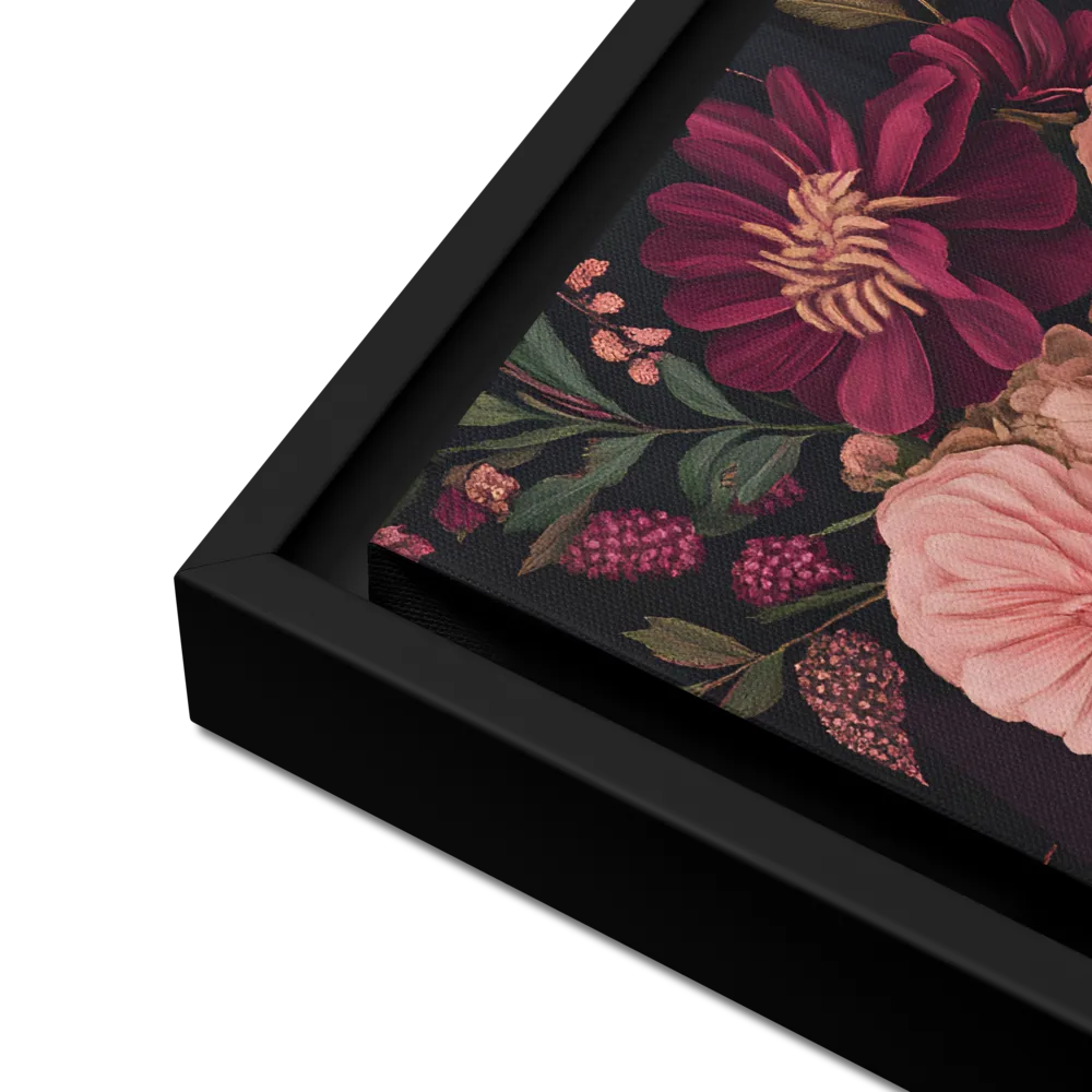 Botanical Elegance | Canvas with Black Frame | 12″×16″