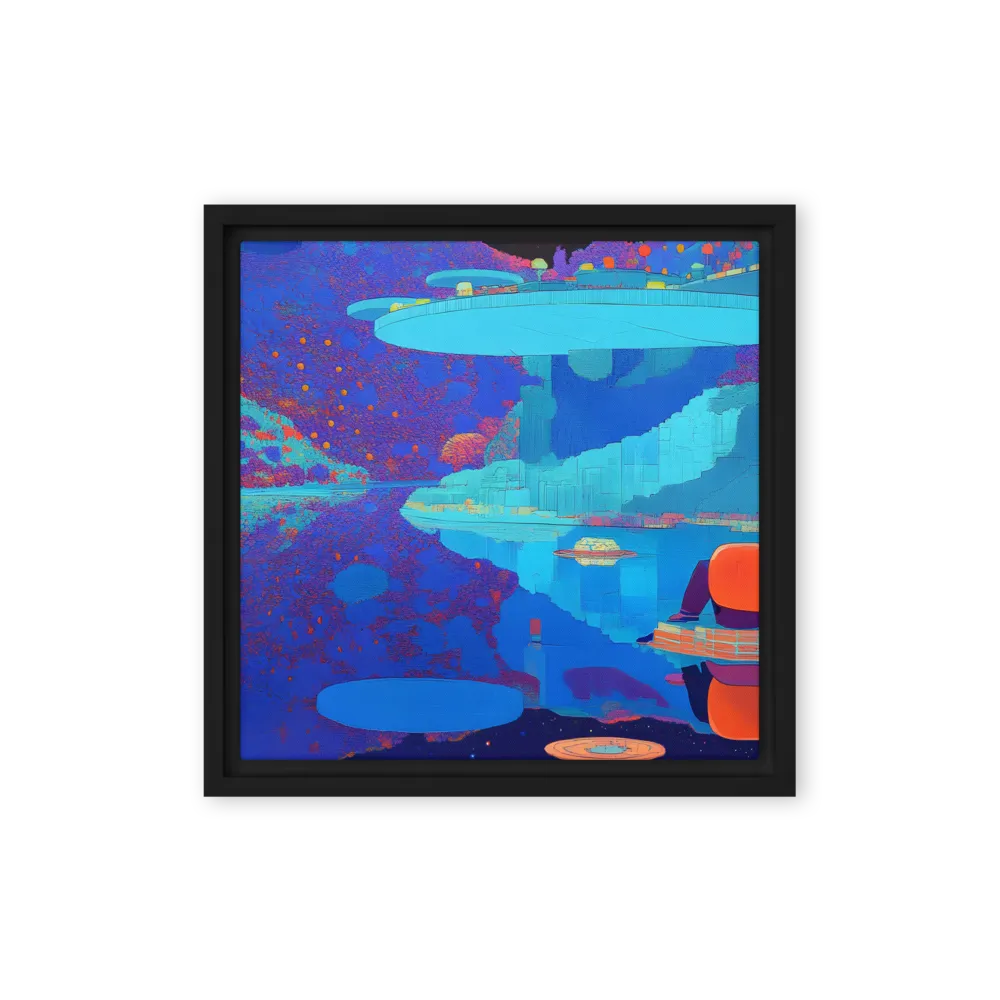 Reflections of Serenity | Canvas with Black Frame | 12″×12″