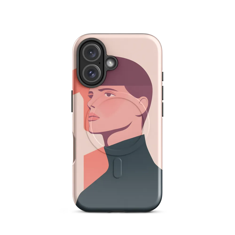 Contemplative Portrait in Minimalism | Phone Case |  16 | MagSafe® Tough Case | Glossy