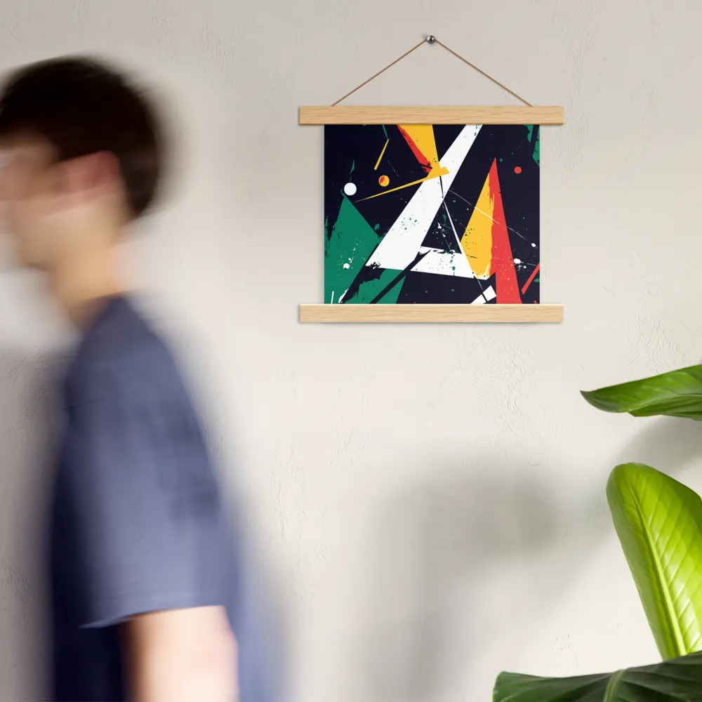 Dynamic Geometries | Poster With Oak Wood Hanger | 10″×10″
