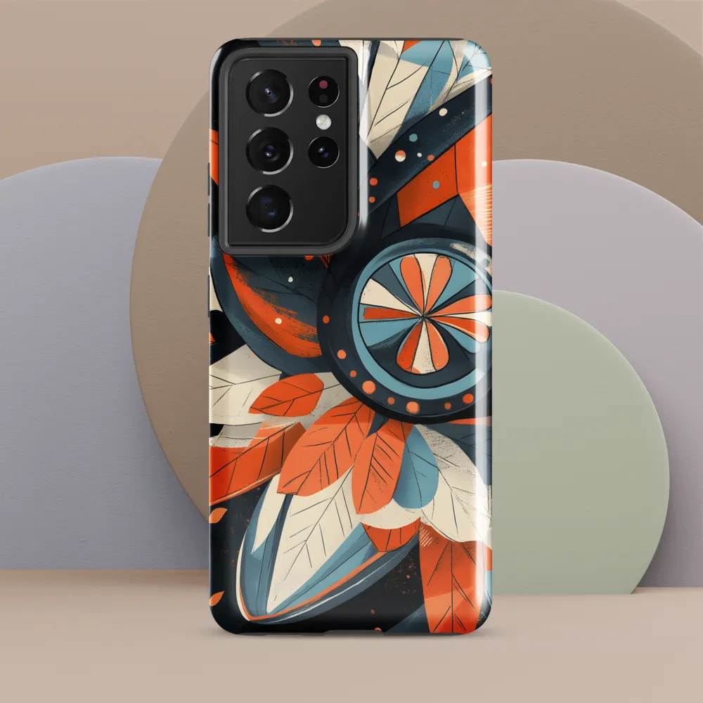 Floral Symphony in Orange and Teal